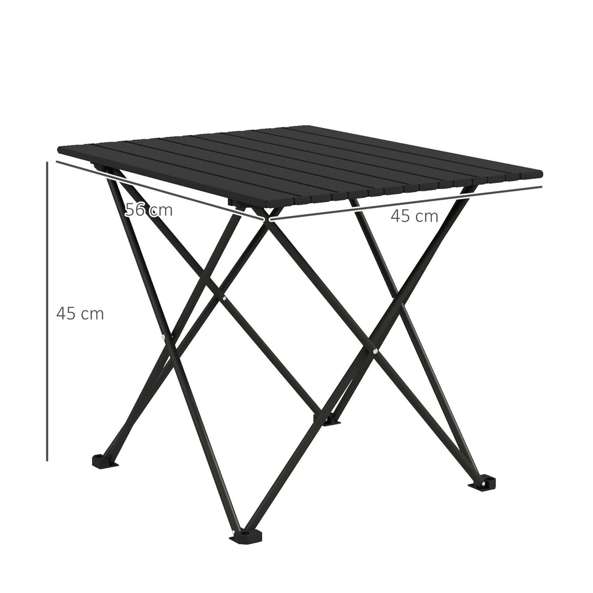 OUTSUNNY Table de camping pique-nique pliable - sac de transport inclus - métal noir