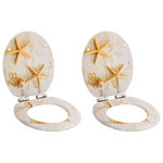 VIDAXL Sieges WC lot de 2 MDF et couvercle a fermeture en douceur