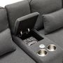 Voir la diapositive 6 : MERAX Canapé 4 Places Fixe Lin Avec 2 Porte-gobelets, 2 Ports USB