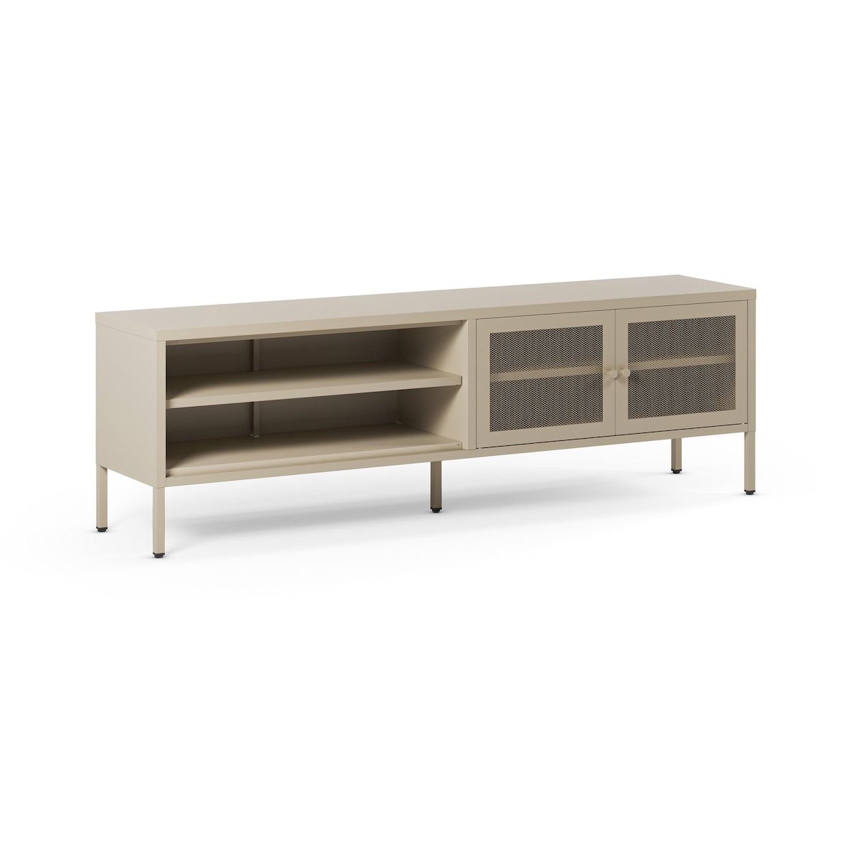 Rendez vous déco Meuble TV en métal beige 2 portes, 160 cm-Latem