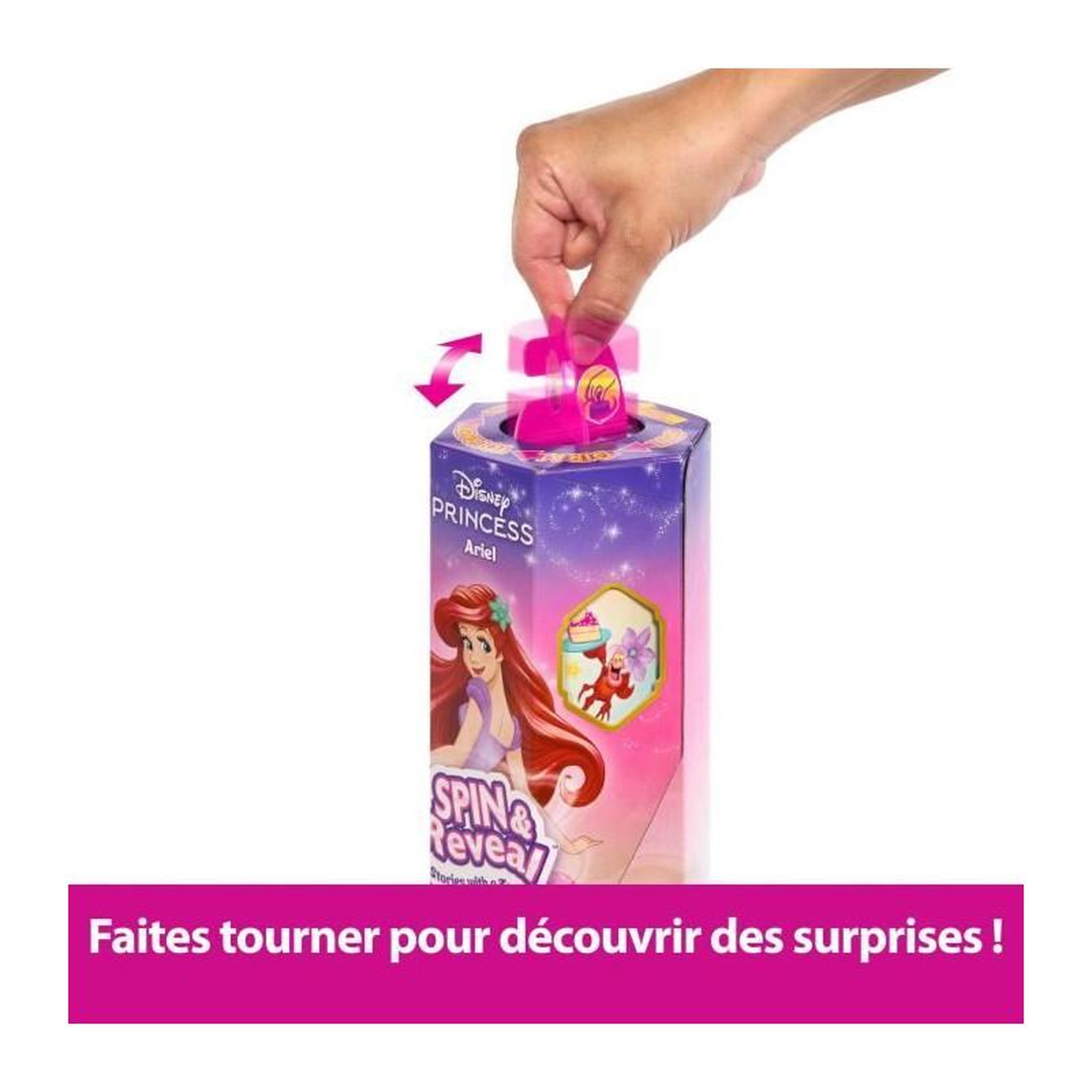 Voir la diapositive 6 : DISNEY PRINCESS Mattel-Princesses Disney Spin & Reveal-Poupée Ariel avec 11 surprises HTV88