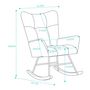 Voir la diapositive 4 : MERAX Fauteuil à Bascule Chaise à Bascule Rocking Chair Fauteuil Relax Teddy Blanc