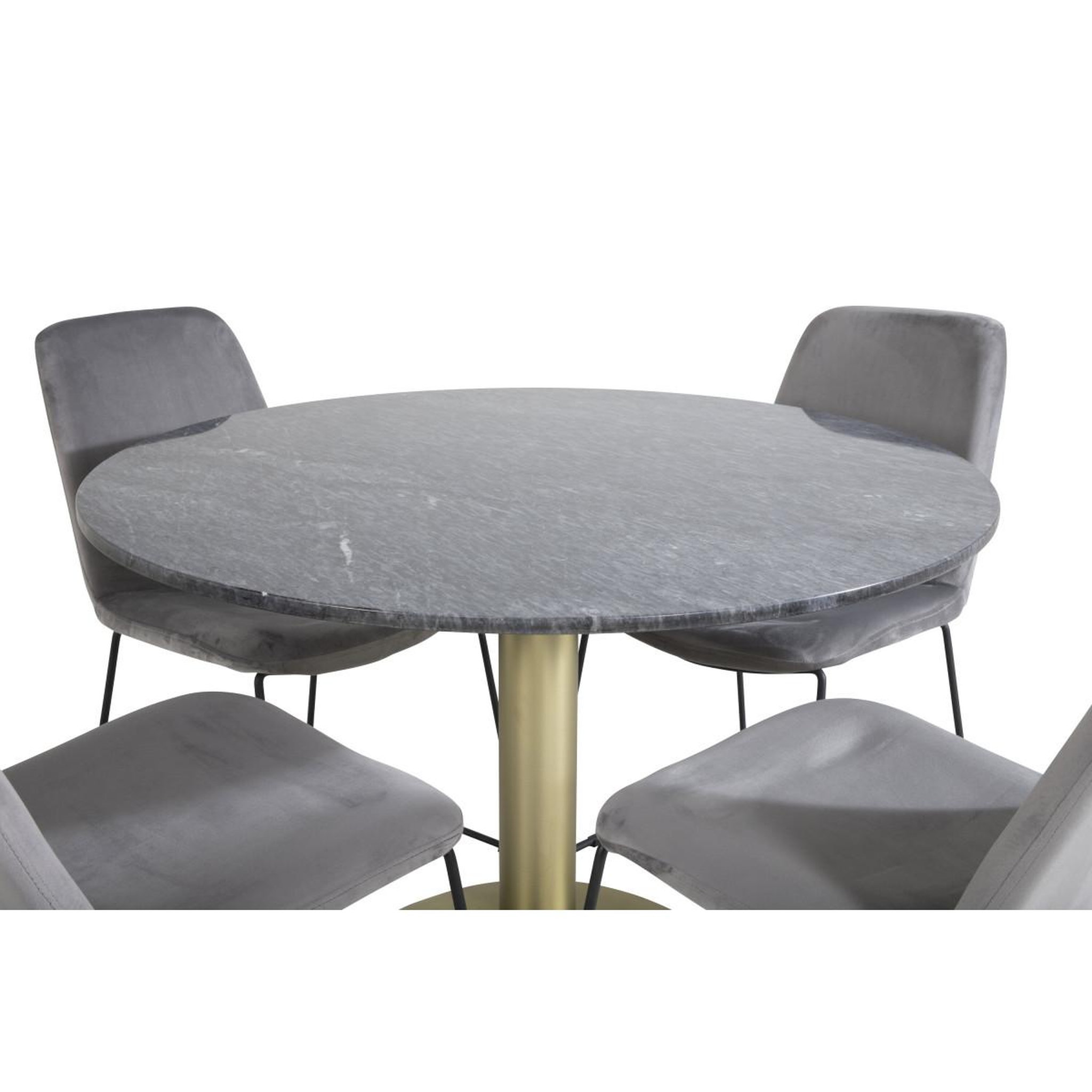 Voir la diapositive 3 : Paris Prix Ensemble table à manger & 4 chaises  estelle & muce  106cm gris foncé & gris
