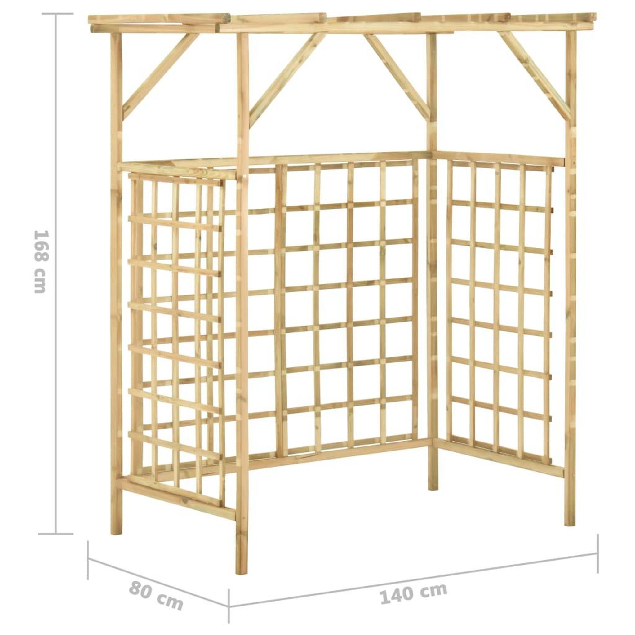 Voir la diapositive 6 : VIDAXL Pergola de jardin pour poubelles doubles Bois de pin impregne