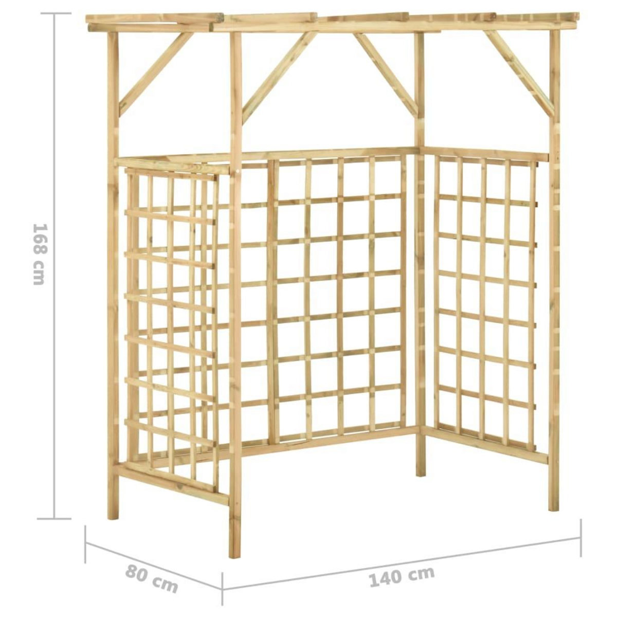 VIDAXL Pergola de jardin pour poubelles doubles Bois de pin impregne