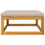 Voir la diapositive 3 : VIDAXL Repose-pied de jardin avec coussin taupe bois massif d'acacia