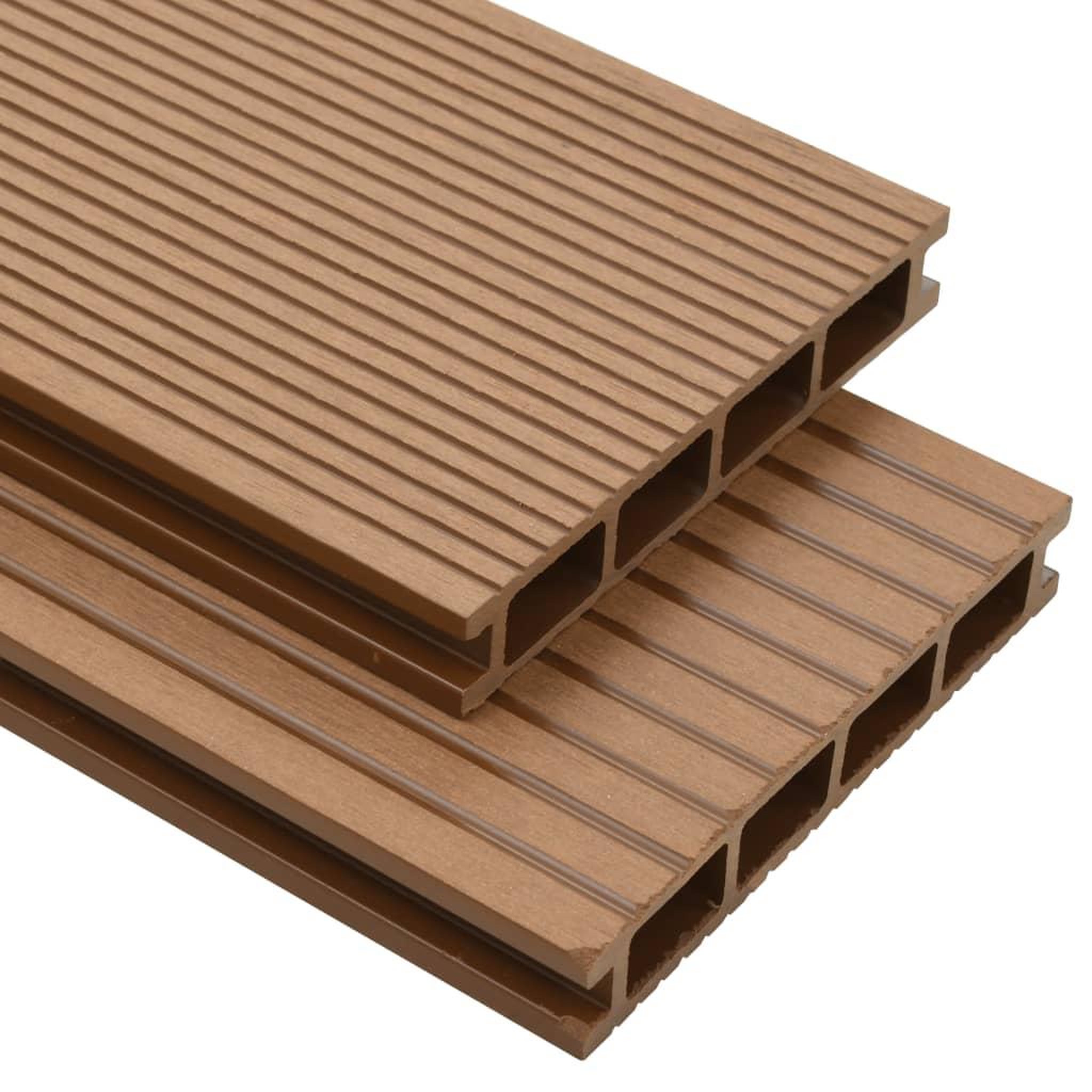 Voir la diapositive 1 : VIDAXL Panneaux de terrasse creux et accessoires WPC 35 m^2 4 m Teck