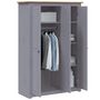 Voir la diapositive 3 : VIDAXL Garde-robe 3 portes Gris 118x50x171,5 cm Pin Assortiment Panama