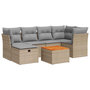 Voir la diapositive 2 : VIDAXL Salon de jardin avec coussins 7 pcs beige resine tressee