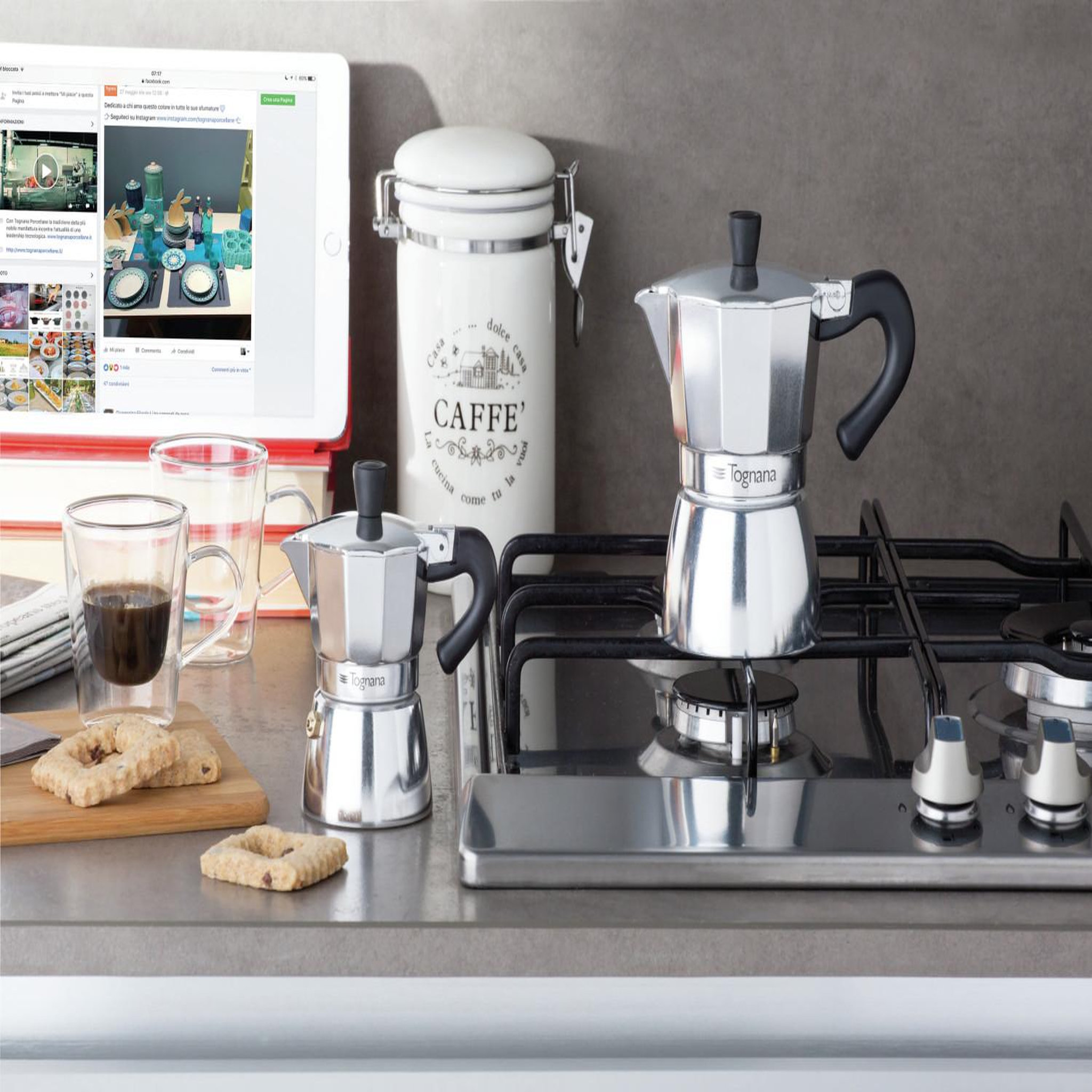 Voir la diapositive 3 : tognana Tognana Porcellane Grancucina Cafetière à moka 0,05 L Acier inoxydable