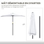 Voir la diapositive 6 : OUTSUNNY Demi parasol - parasol de balcon - ouverture fermeture manivelle - acier polyester haute densité blanc
