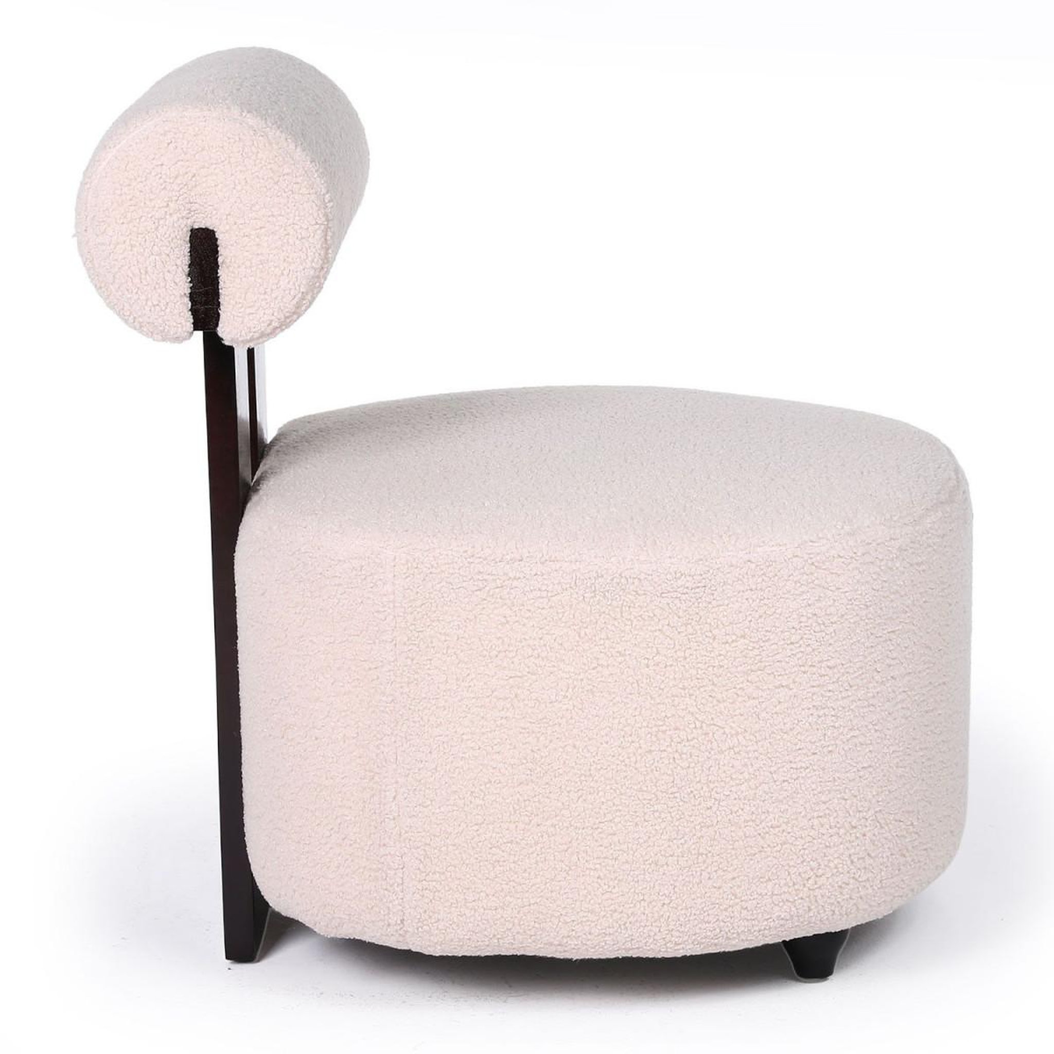Voir la diapositive 3 : Paris Prix Fauteuil design en tissu bouclette  jasper  73cm beige