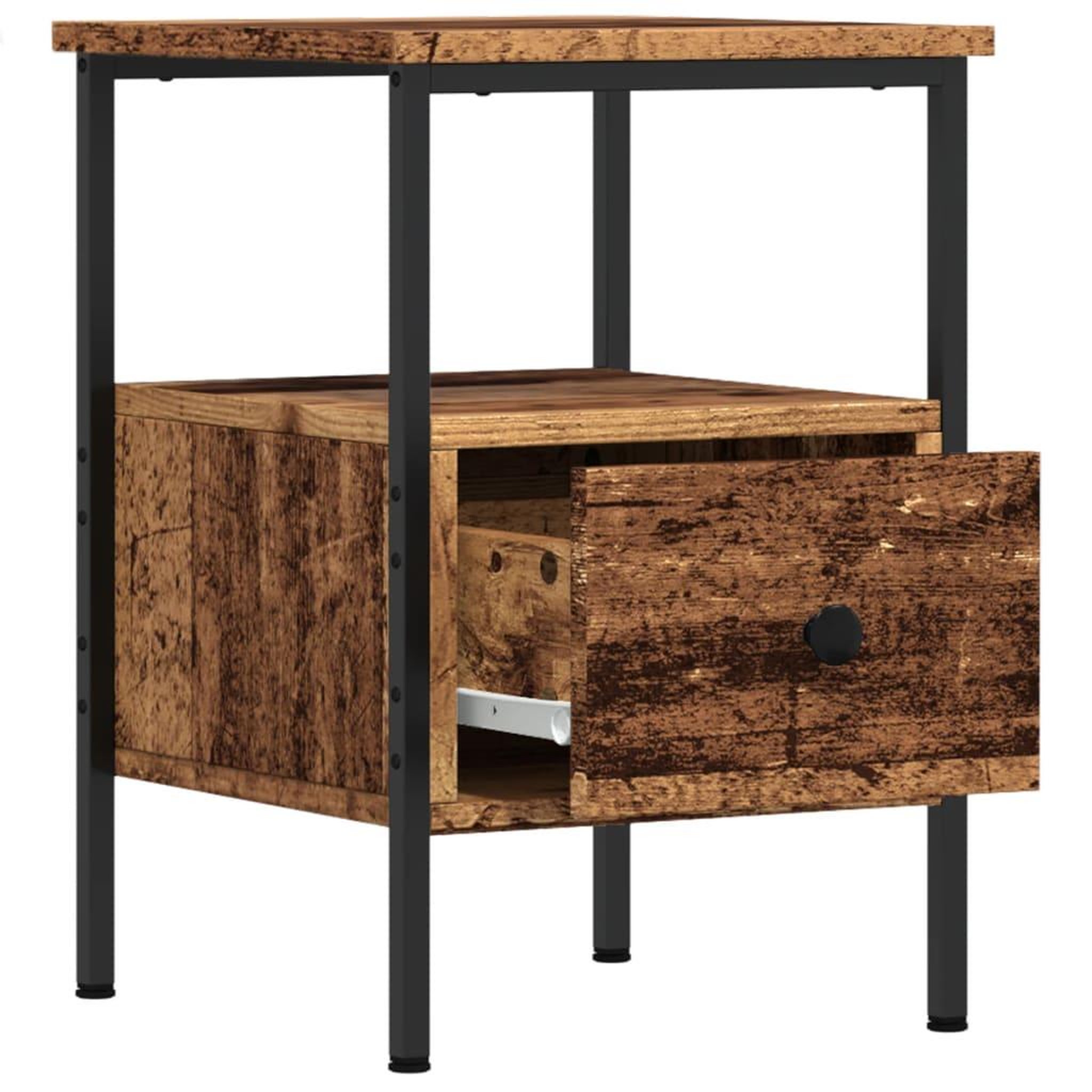 Voir la diapositive 5 : VIDAXL Table de chevet vieux bois 34x36x50 cm bois d'ingenierie