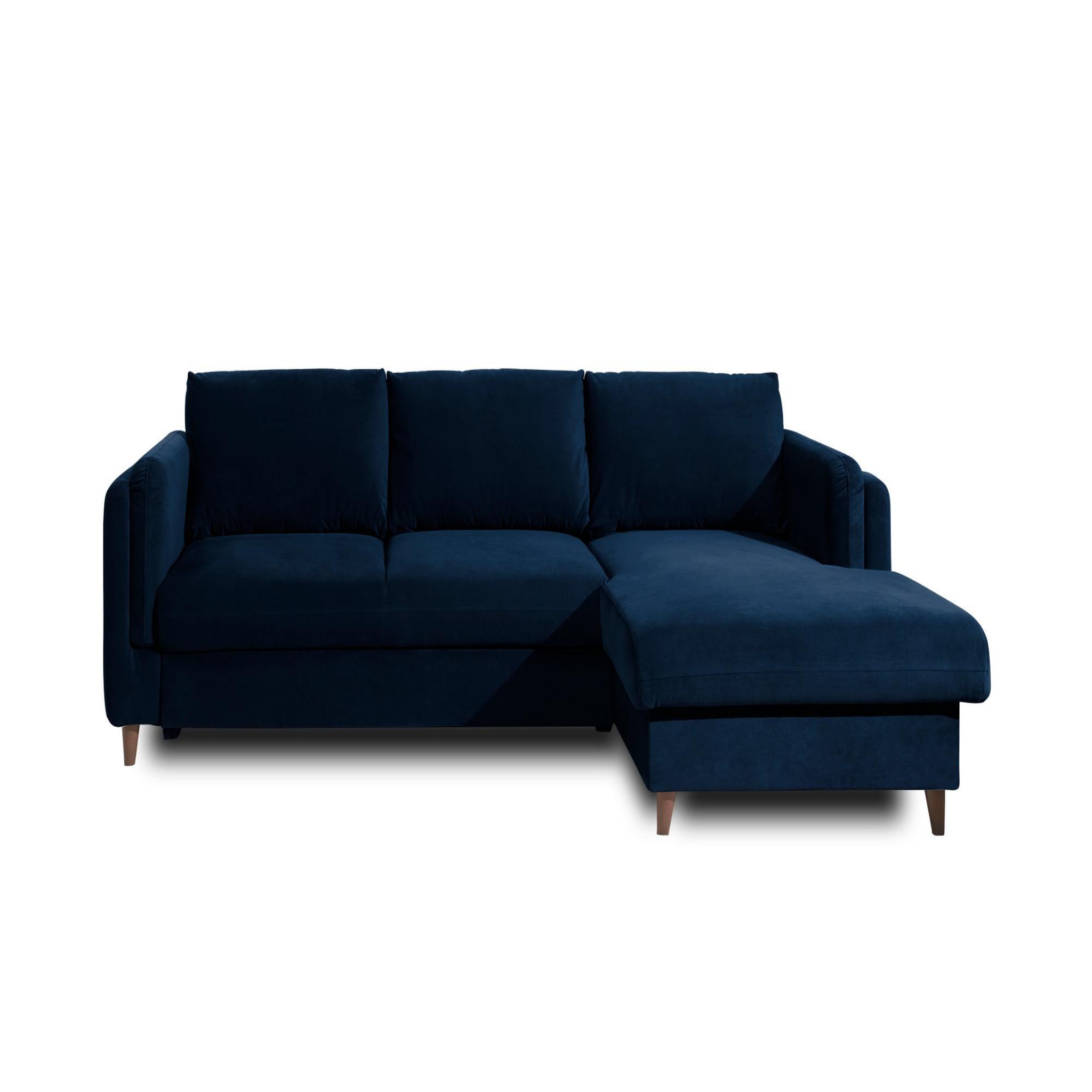 Voir la diapositive 1 : BEST MOBILIER Brooke - canapé d'angle droit - convertible avec coffre - 4 places - en velours