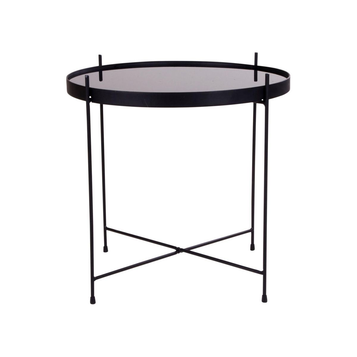 LISA DESIGN Glina - table basse ronde - métal et verre - 48 cm