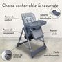 Voir la diapositive 3 : Monsieur Bébé Chaise haute bébé pliable réglable hauteur dossier tablette - Ptit