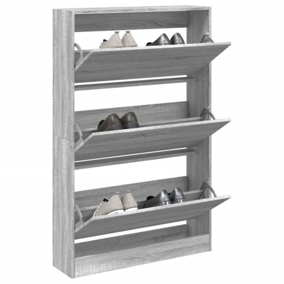 VIDAXL Meuble à chaussures sonoma gris 80x21x125,5cm bois d ingénierie