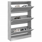 VIDAXL Meuble à chaussures sonoma gris 80x21x125,5cm bois d ingénierie