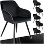 Voir la diapositive 1 : tectake Chaise style scandinave rembourrée aspect velours noir Lot de 6