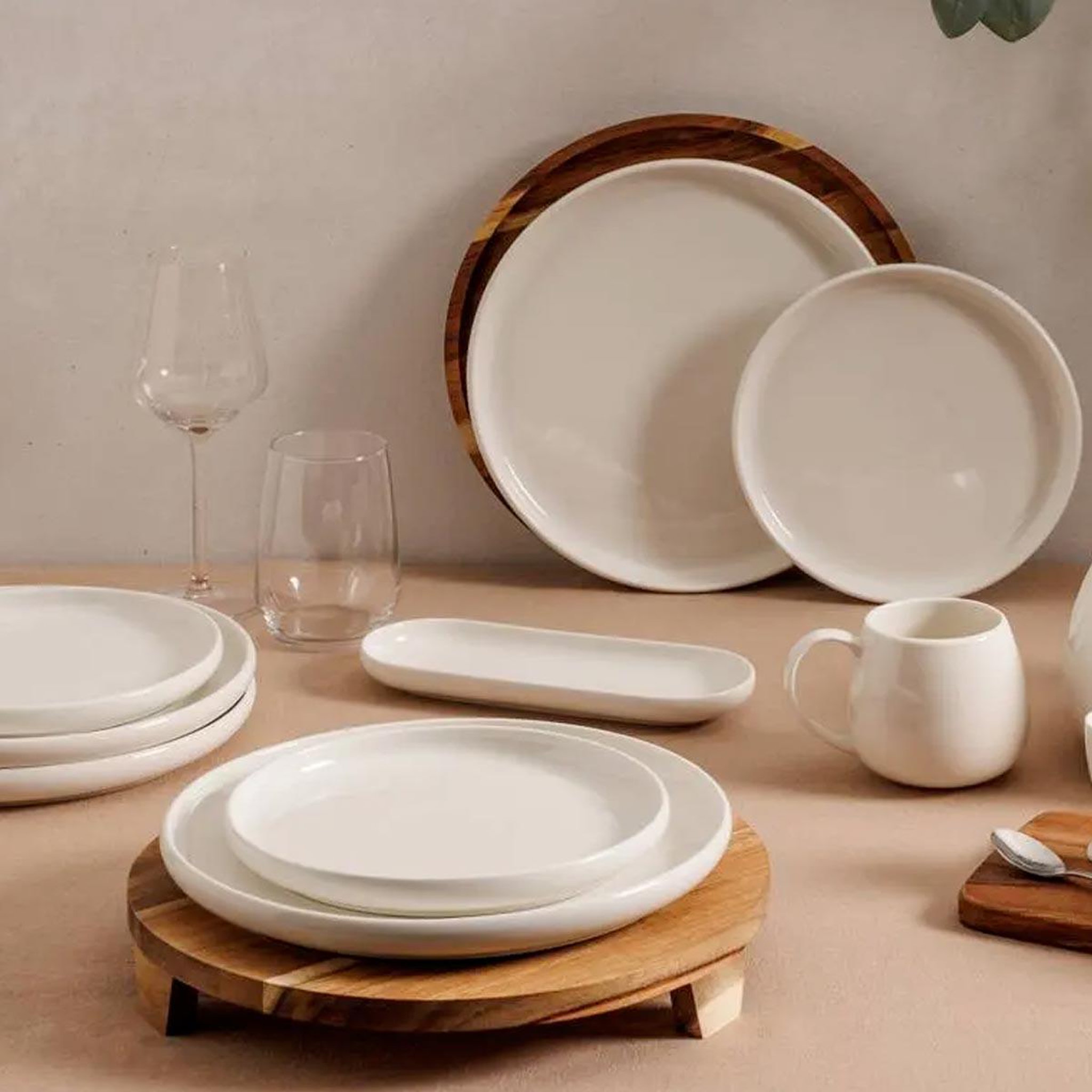 Voir la diapositive 3 : SECRET DE GOURMET Lot de 6 assiettes plates  nora  27cm blanc
