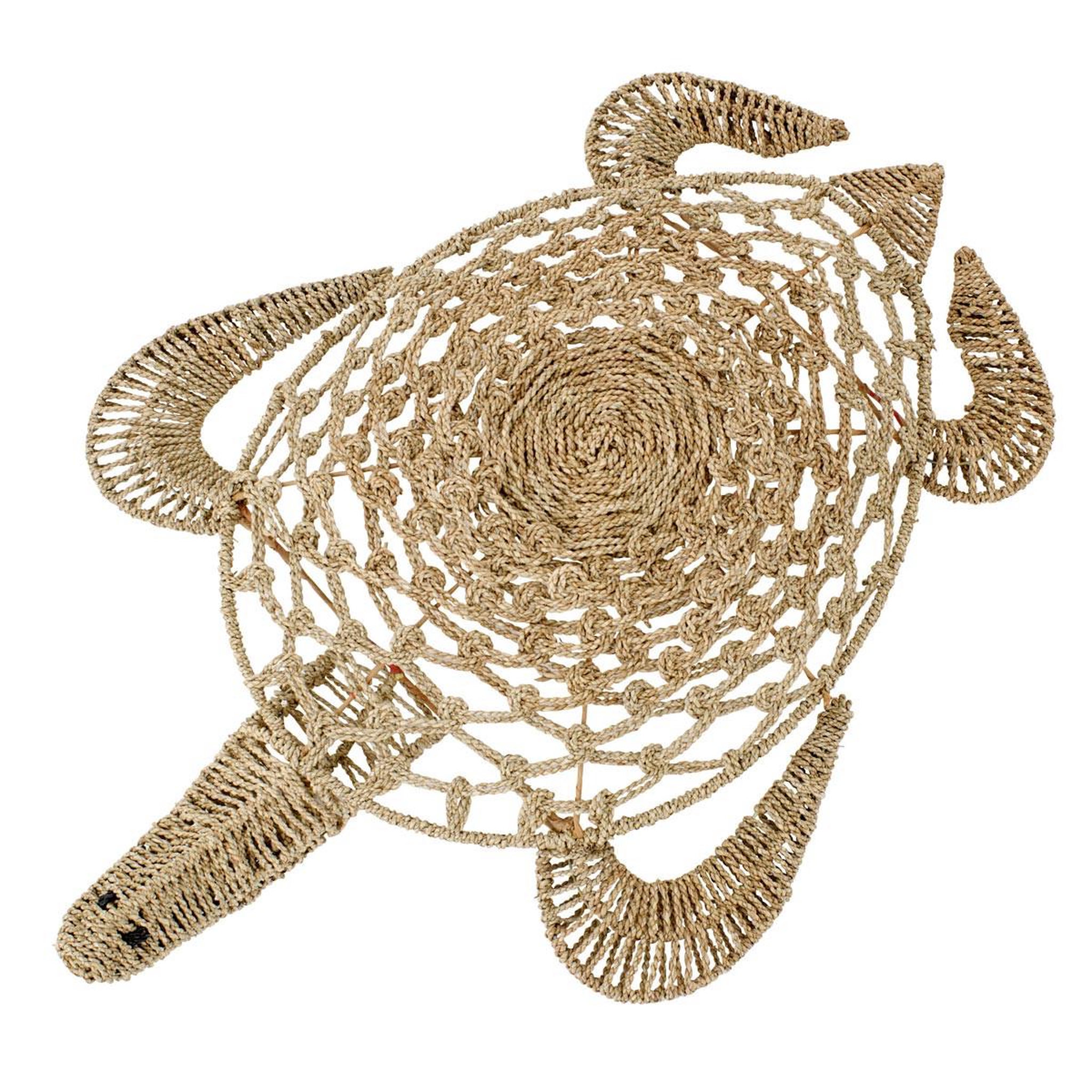 Voir la diapositive 2 : J-LINE Déco murale en jonc  tortue  110cm naturel