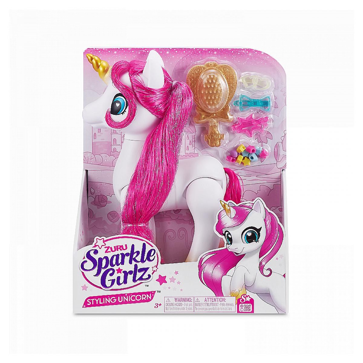 ZURU Licorne à Coiffer Éblouissante - Jouet Magique Sparkle Girlz