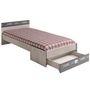 Voir la diapositive 3 : Lit junior style industriel couchage 90x200cm + 1 tiroir de rangement bout de lit LOFTY