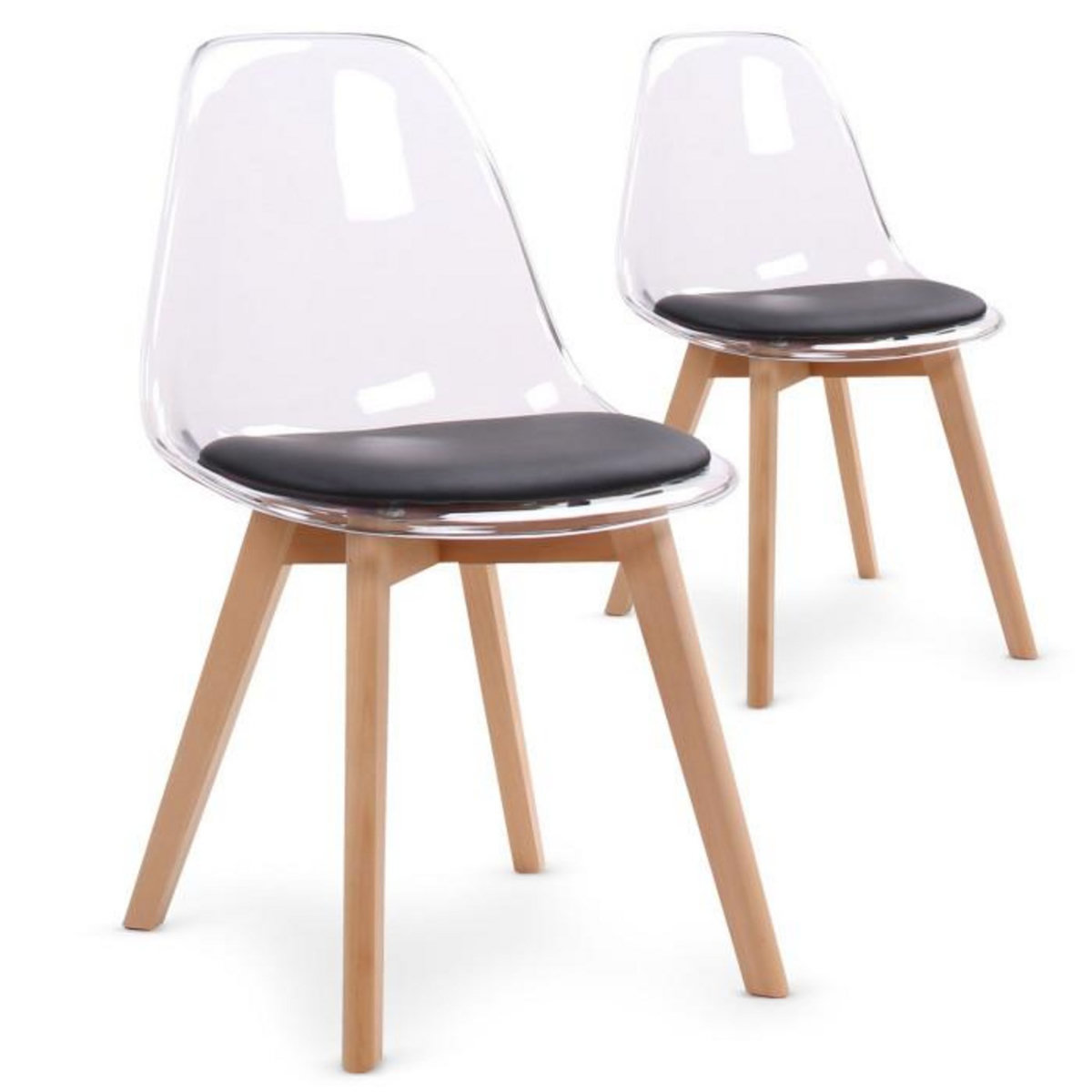 Paris Prix Lot de 2 Chaises Scandinave  Flaubert  84cm Noir