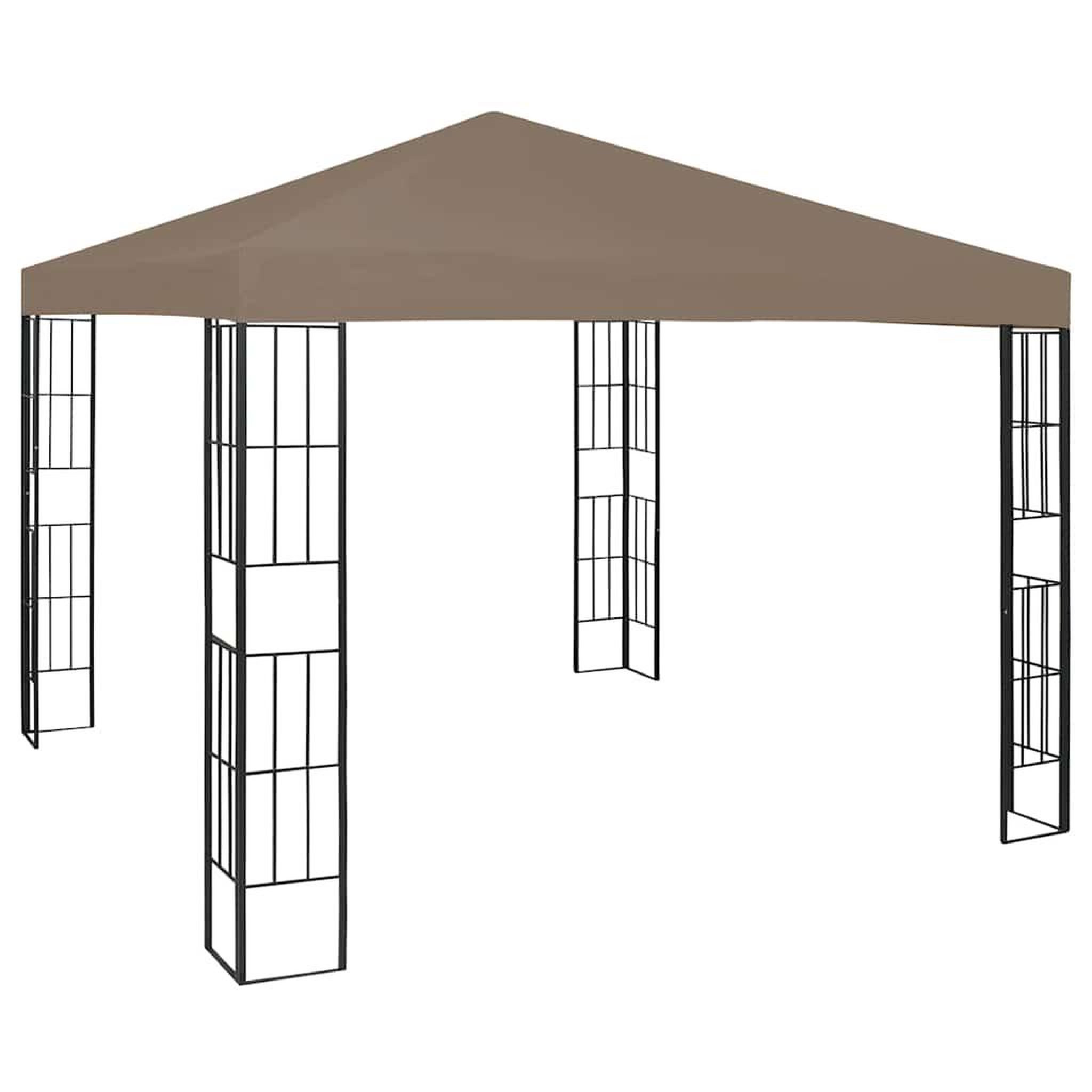 Voir la diapositive 3 : VIDAXL Tonnelle avec guirlande lumineuse a LED 3x3 m Taupe