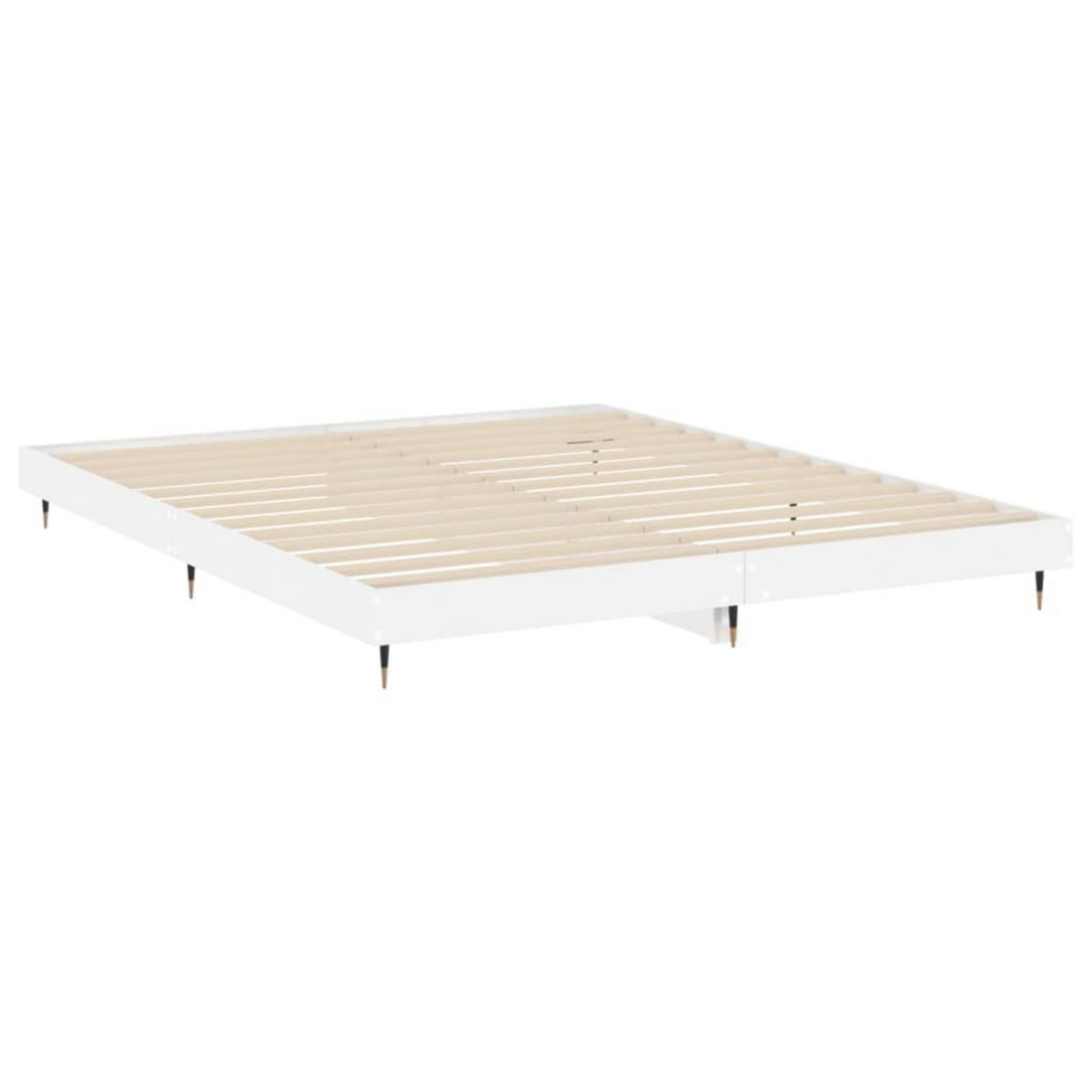 VIDAXL Cadre de lit sans matelas blanc brillant 160x200 cm