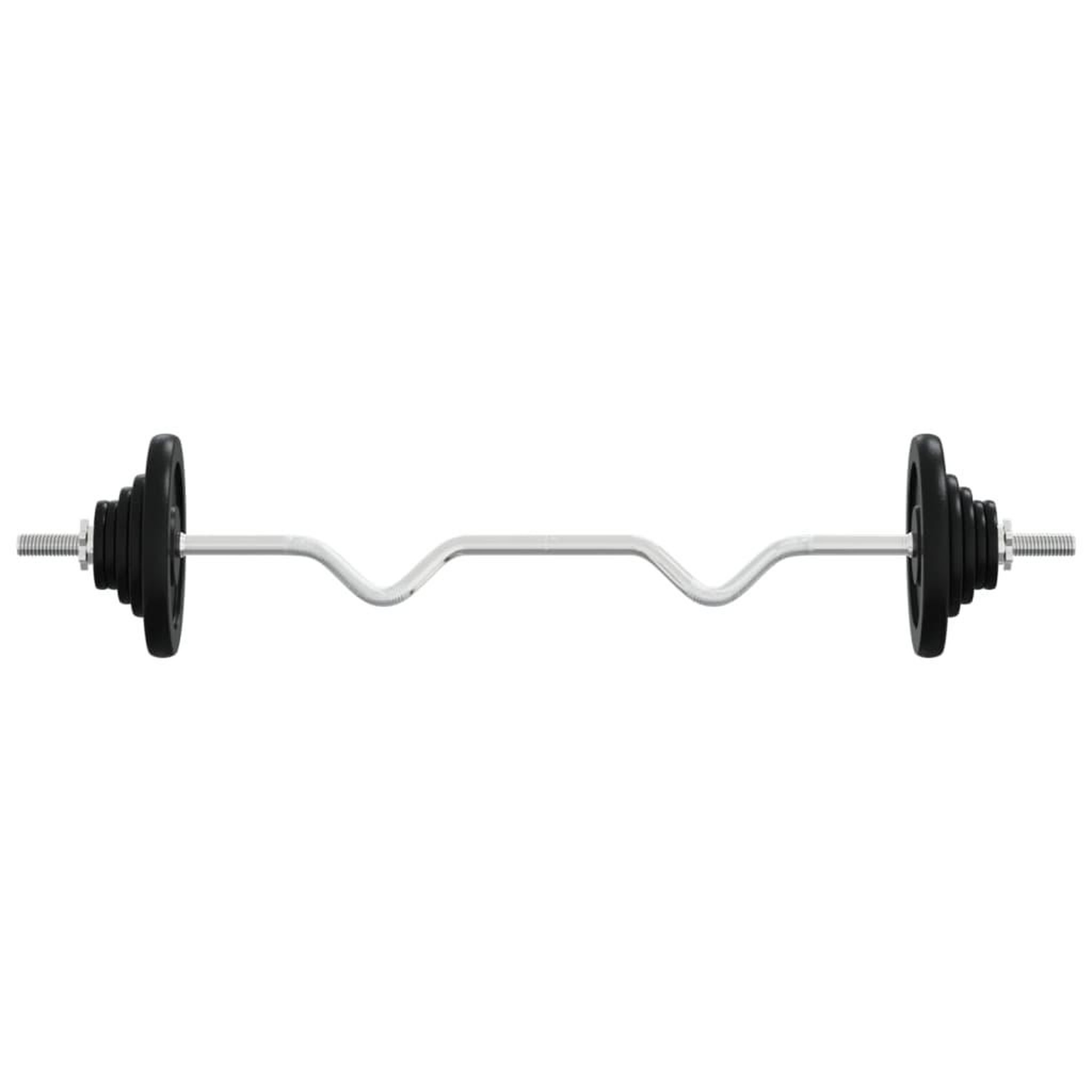 Voir la diapositive 5 : VIDAXL Ensemble d'halteres avec plaques 30 kg fonte et acier chrome