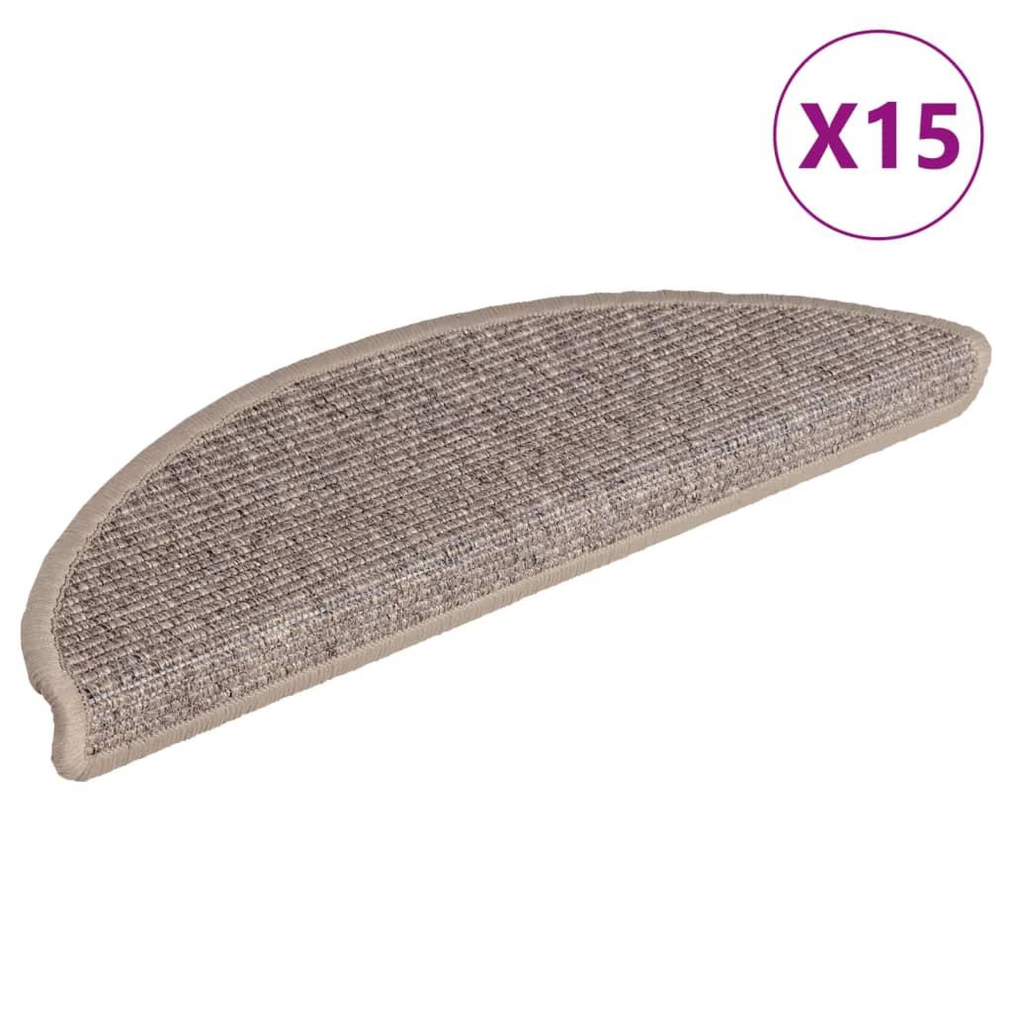 Voir la diapositive 2 : VIDAXL Tapis d'escalier autocollants 15 pcs 56x17x3 cm Beige fonce