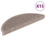 Voir la diapositive 2 : VIDAXL Tapis d'escalier autocollants 15 pcs 56x17x3 cm Beige fonce