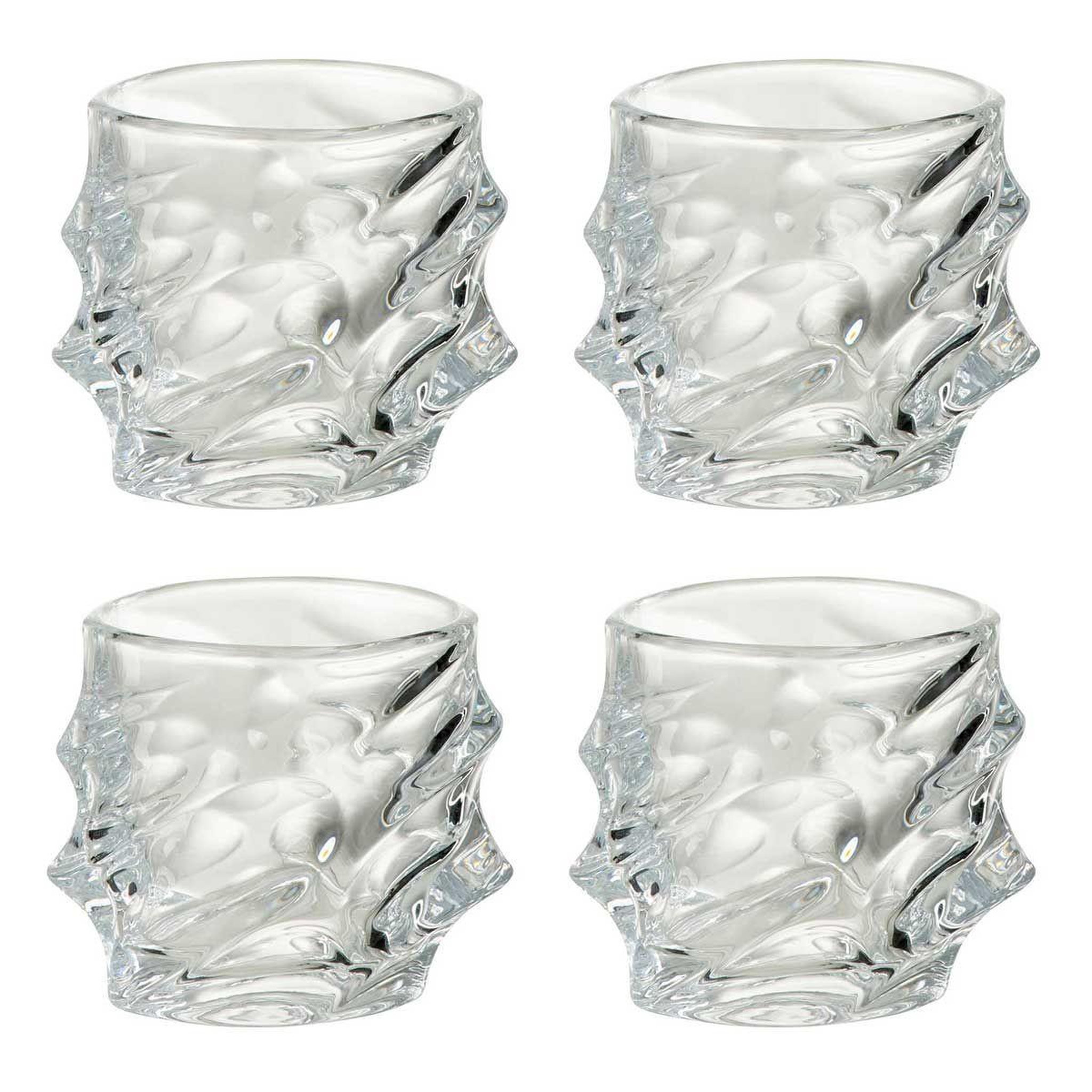 Voir la diapositive 1 : J-LINE Lot de 4 verres à whisky  michigan  11cm transparent