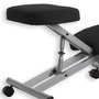 Voir la diapositive 4 : IDIMEX Tabouret ergonomique ROBERT siège ajustable repose genoux chaise de bureau sans dossier, en métal et assise rembourrée noir