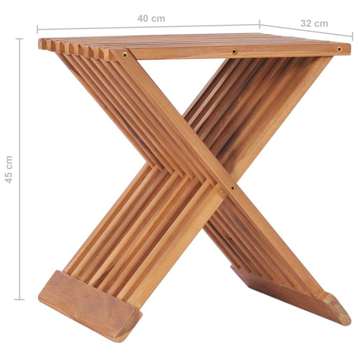 VIDAXL Tabouret pliable 40x32x45 cm Bois de teck solide