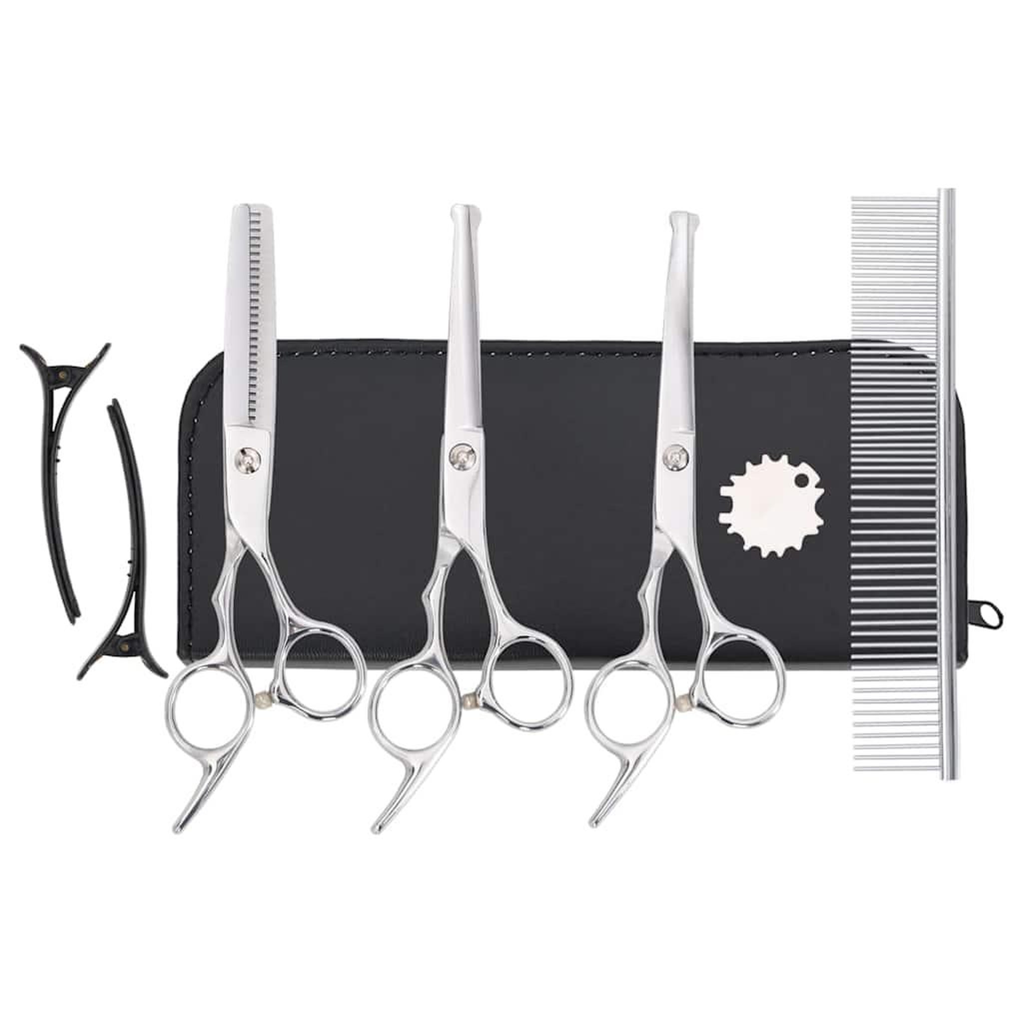Voir la diapositive 3 : VIDAXL Ensemble de ciseaux de toilettage pour chien 7 pcs