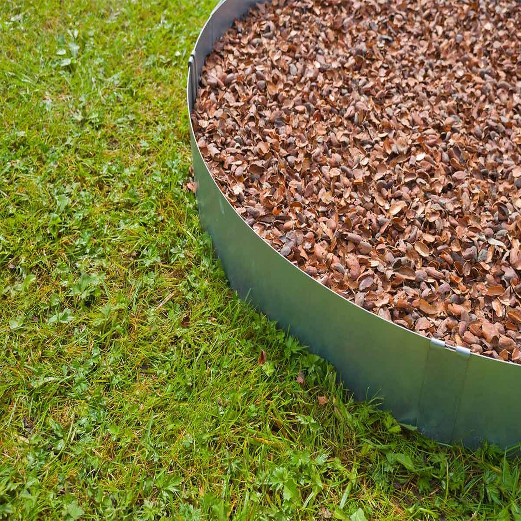 Voir la diapositive 4 : NATURE 3 bordures de jardin acier galvanisé avec 4 ancres incluses, 3 lattes de 91,4  x H10,2 cm soit 2,64 m, gris