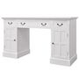 Voir la diapositive 2 : VIDAXL Bureau a double piedestal Blanc 140 x 48 x 80 cm