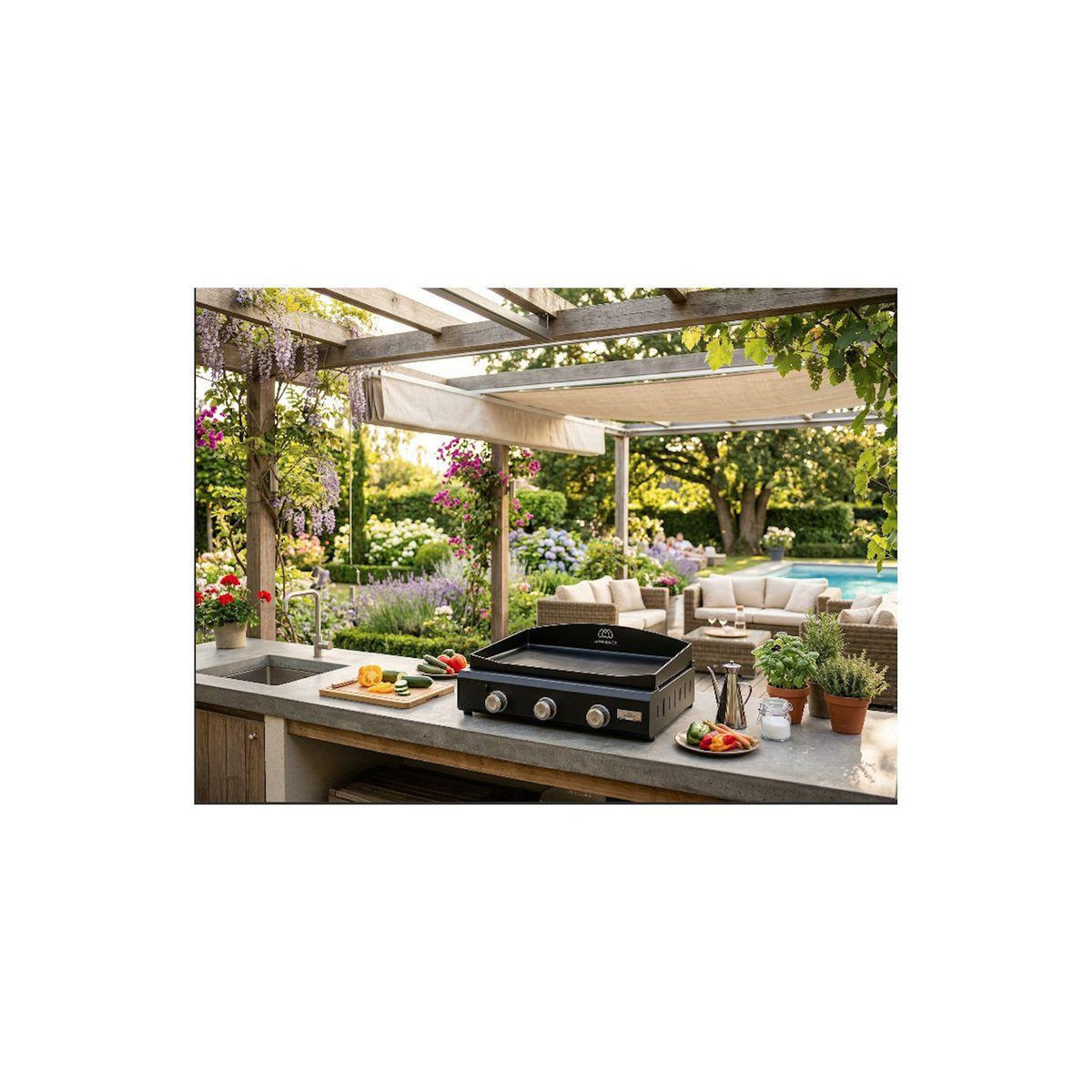 Le marquier Plancha gaz AMALIA 360 ACIER V3 PLEA360EV3