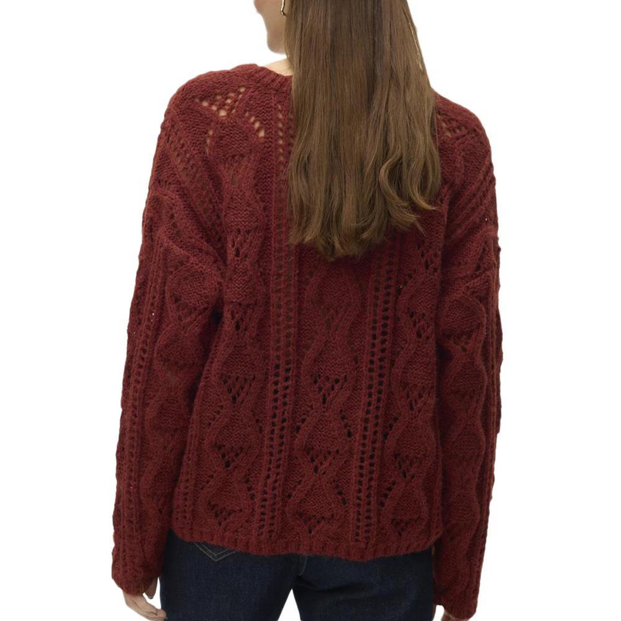 Voir la diapositive 2 : Vero Moda Pull Bordeaux Femme Vero Moda Structure