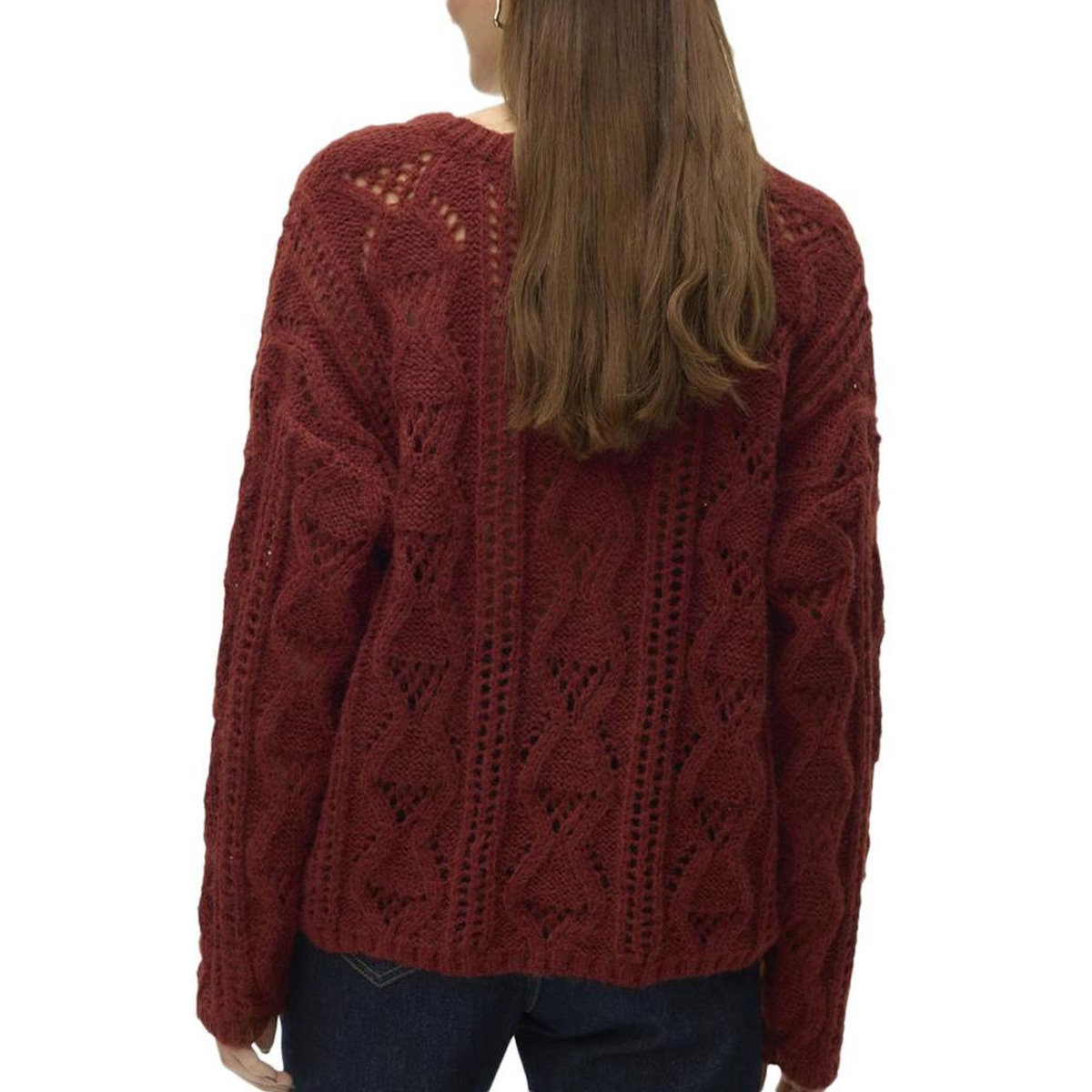 Vero Moda Pull Bordeaux Femme Vero Moda Structure