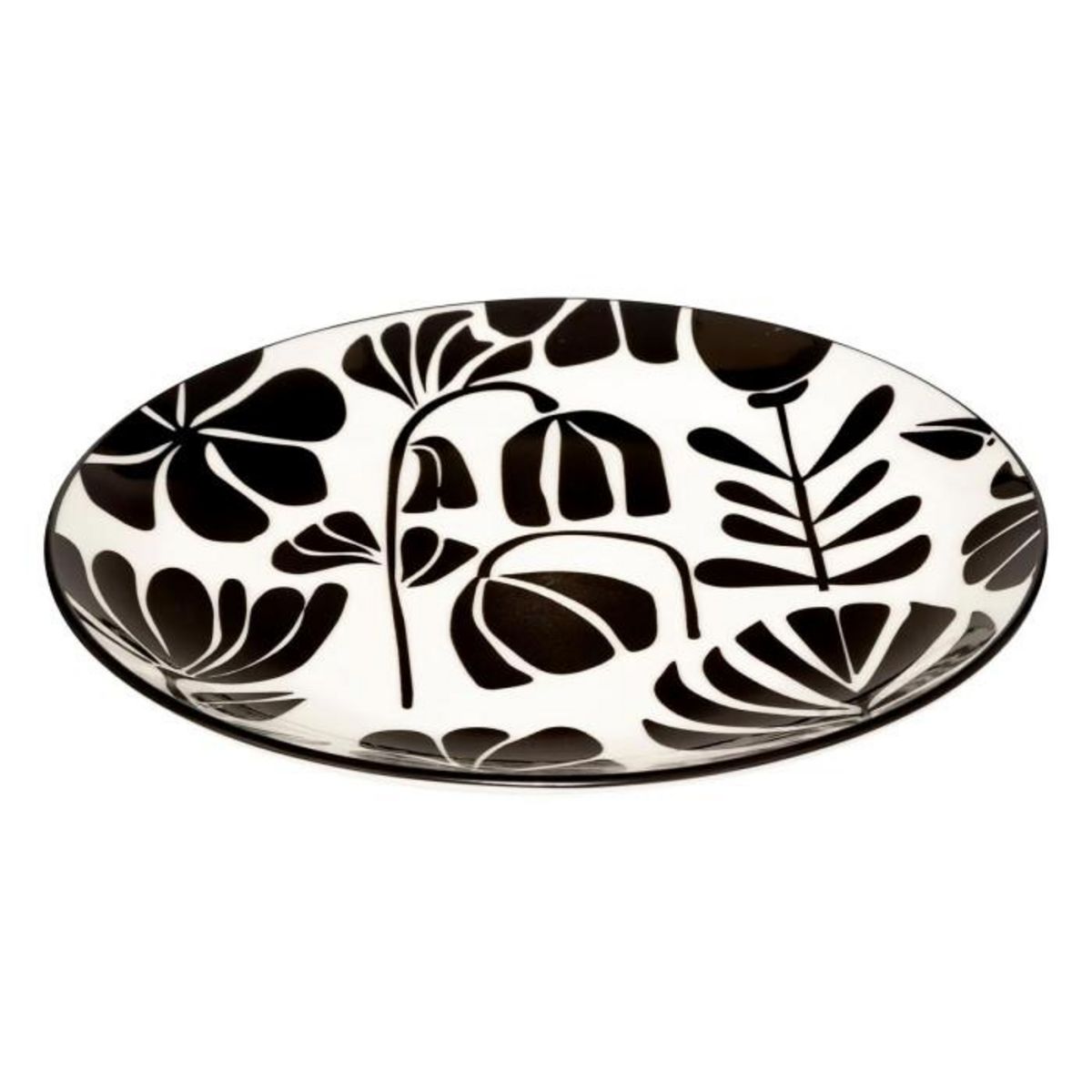 SECRET DE GOURMET Lot de 6 Assiettes à Dessert  Twisted Lime  19cm Noir & Blanc