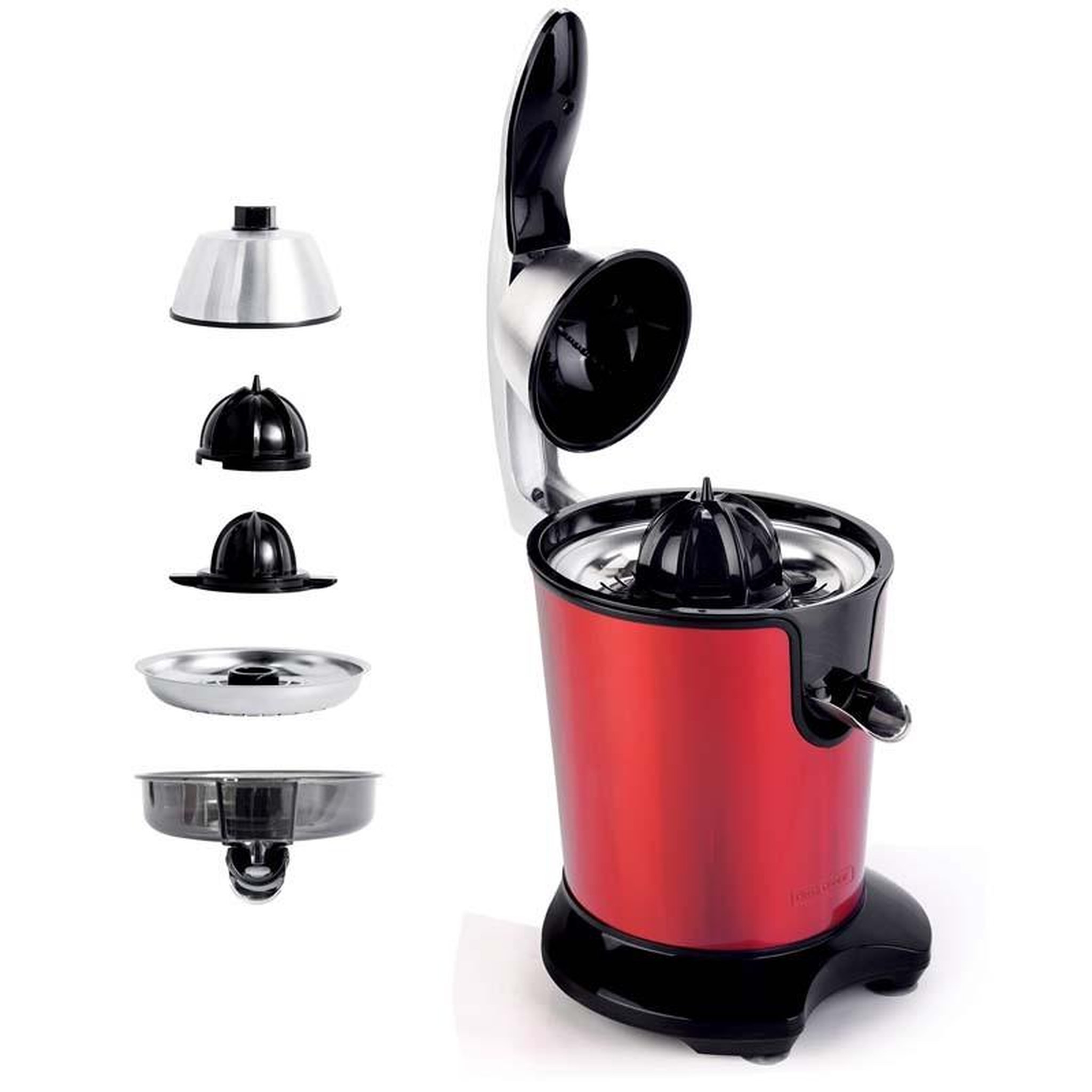 KITCHENCOOK Presse Agrumes Inox Double Cônes Et Filtre En Acier Presspro Rouge Kitchencook