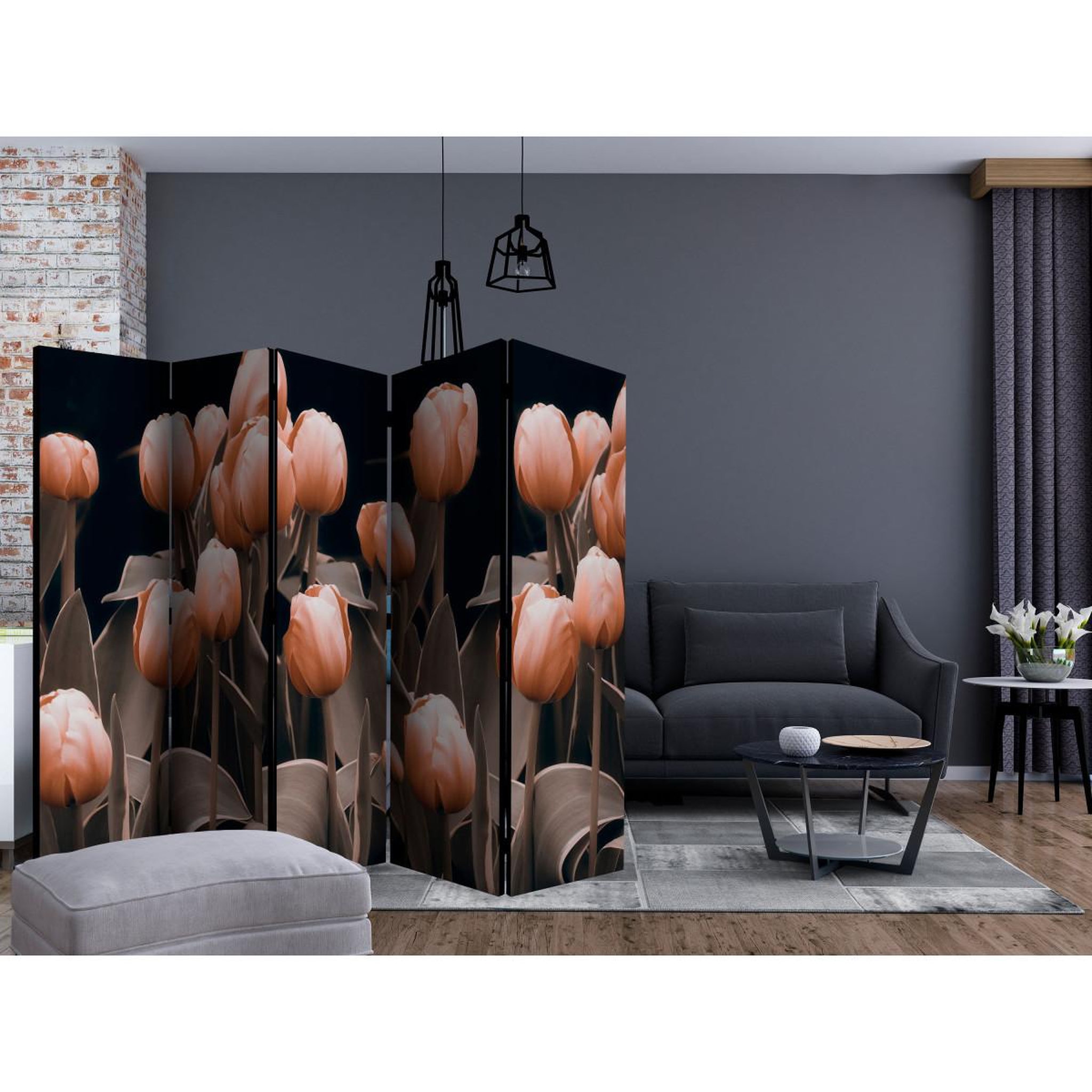Voir la diapositive 2 : Paris Prix Paravent 5 volets  ladies among the flowers  172x225cm
