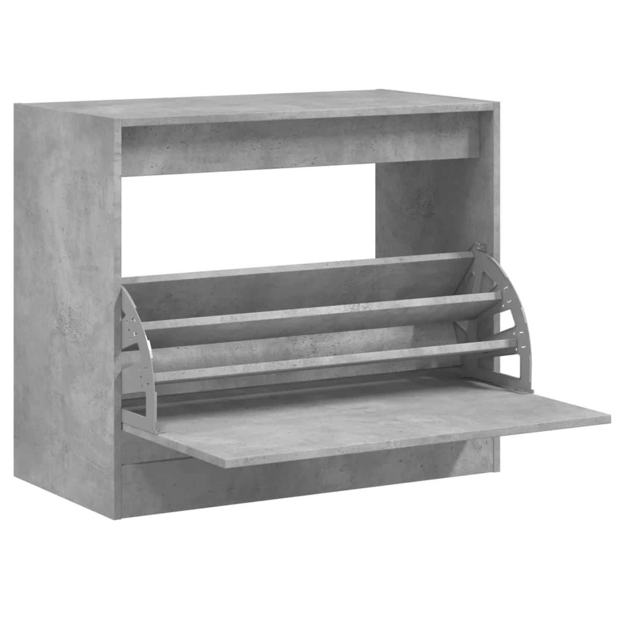 Voir la diapositive 2 : VIDAXL Armoire a chaussures gris beton 80x42x69 cm bois d'ingenierie