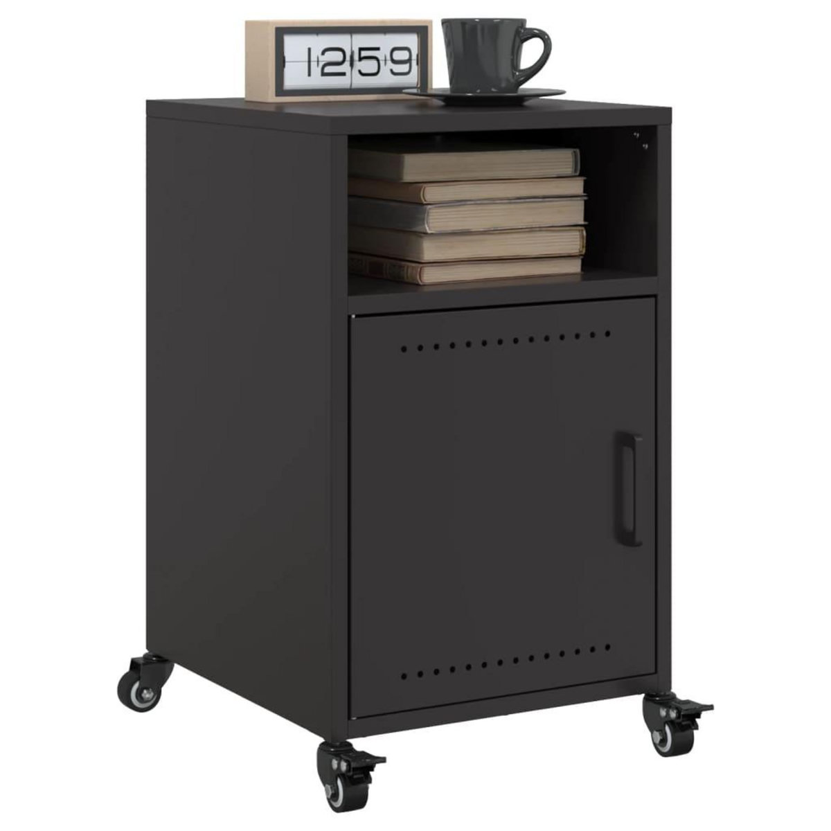 VIDAXL Table de chevet noir 36x39x59 cm acier