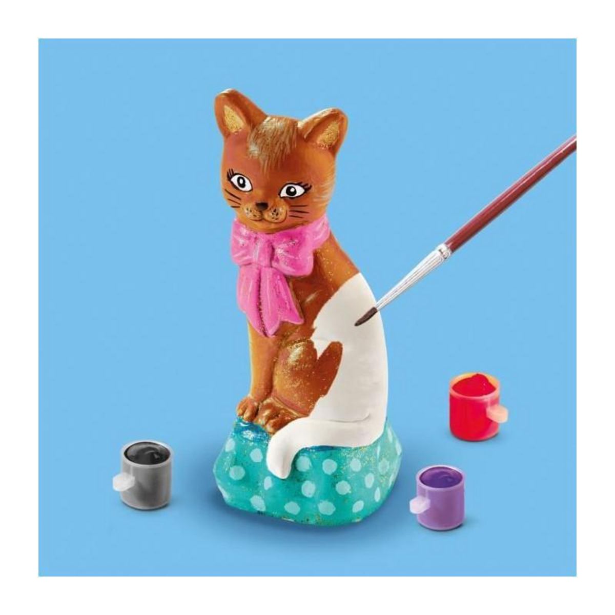 SES Creative Moulage et peinture - Chat - Loisirs créatifs - SES CREATIVE - Pour réaliser des chats avec 6 couleurs de peinture.