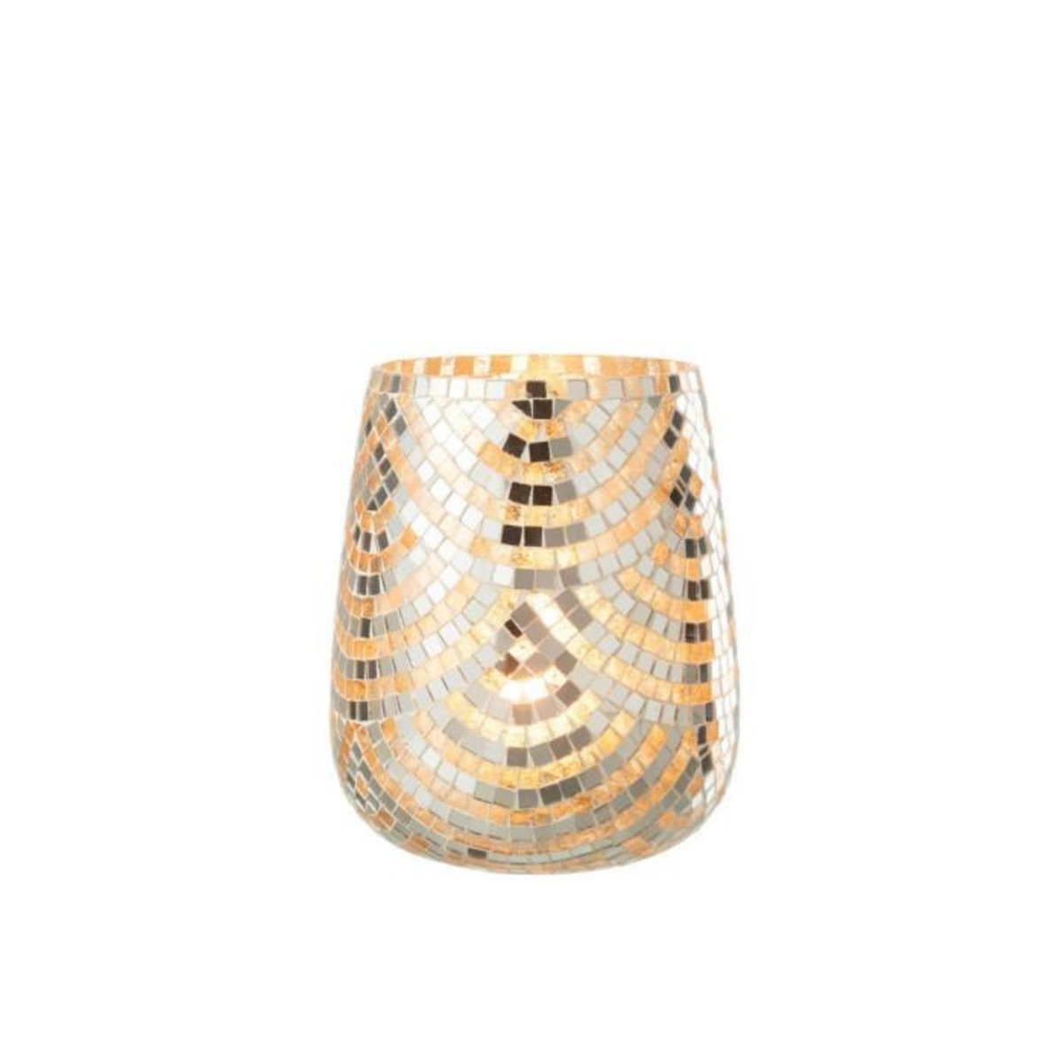 Paris Prix Photophore Mosaïque  Linda  21cm Argent & Or