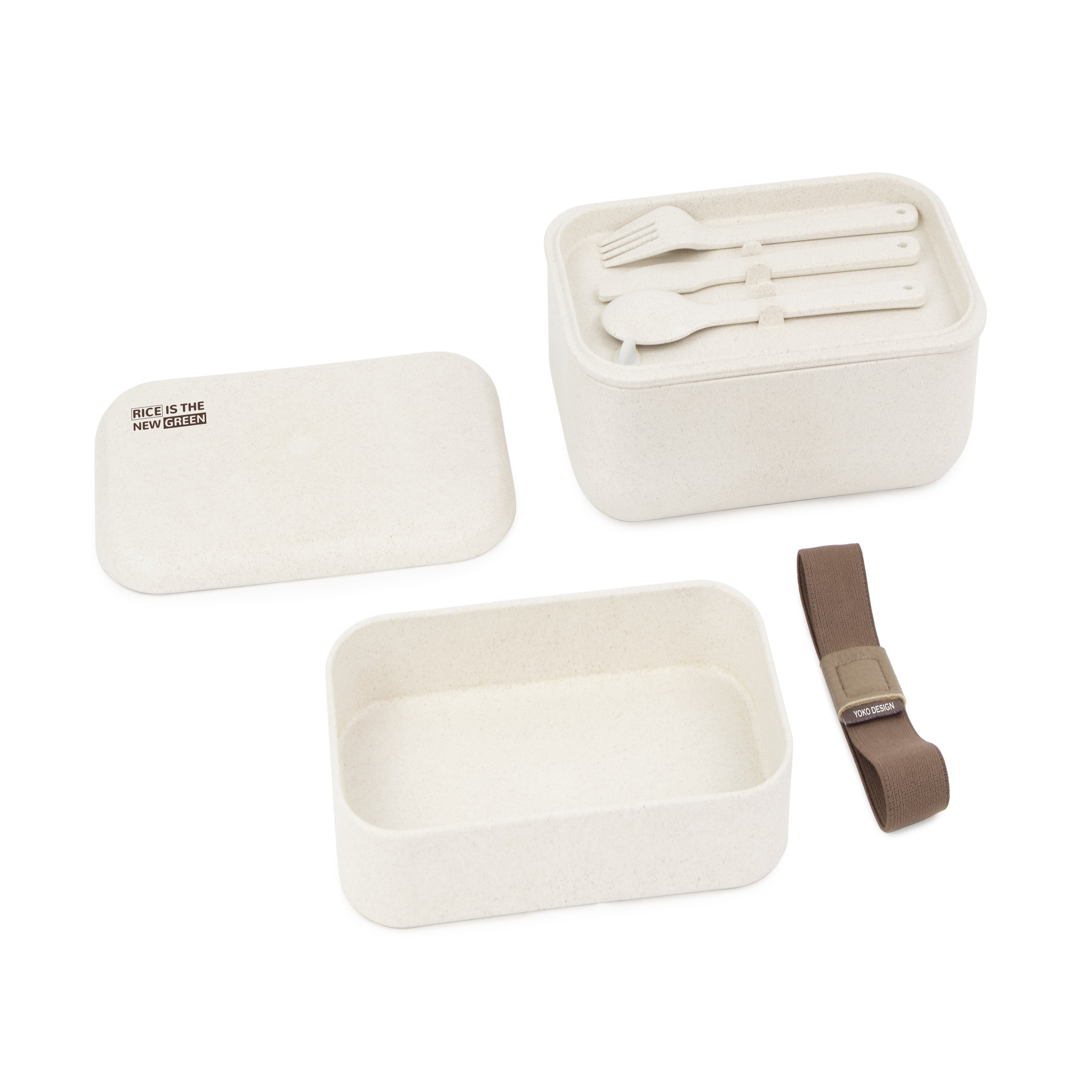 Voir la diapositive 4 : Lunch box 1,2L 2 compartiments en fibre de riz